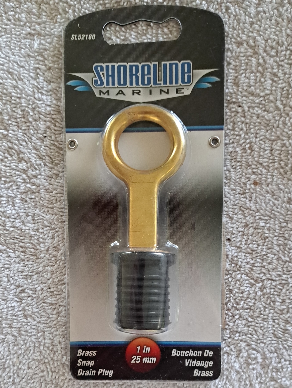 Shoreline Marine Brass Drain Snap Plug, 1-Inch